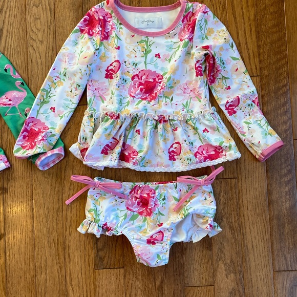 Set of two Sweethoney toddler girl swim suits rash guard style size 3T - Picture 3 of 8